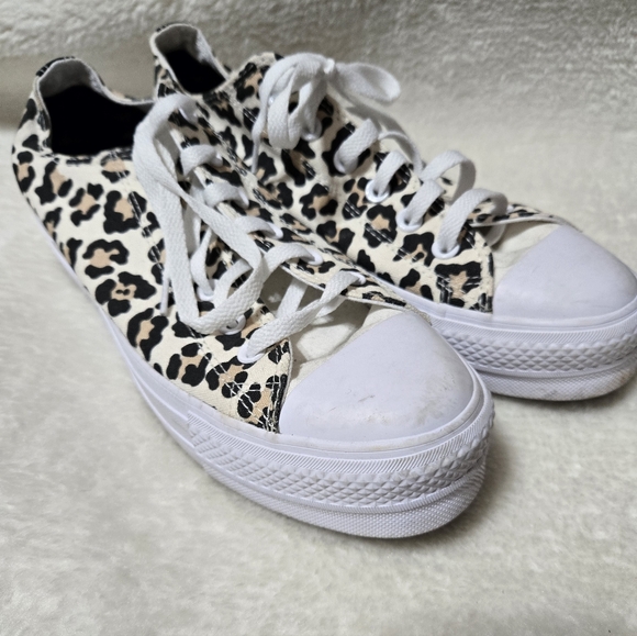 Converse All Star Chuck 70 Leopard Print White Cream Lace Up Shoes Size: 10.5 - Picture 13 of 13